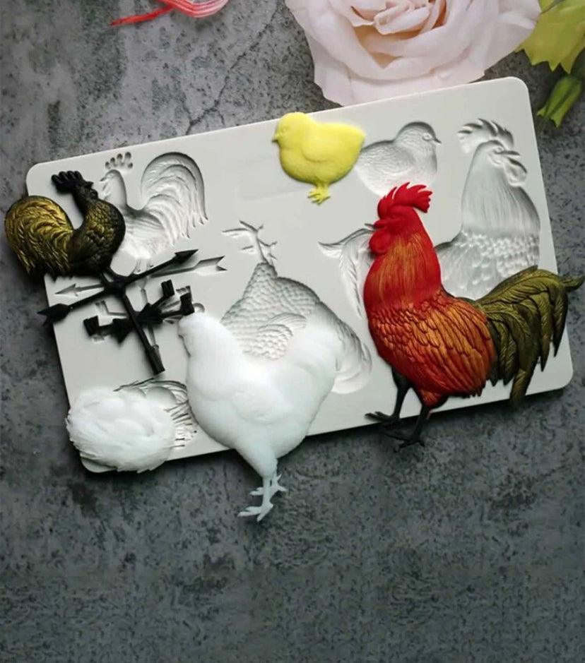 Rooster Chicken Silicone Mold Mould -  Canada