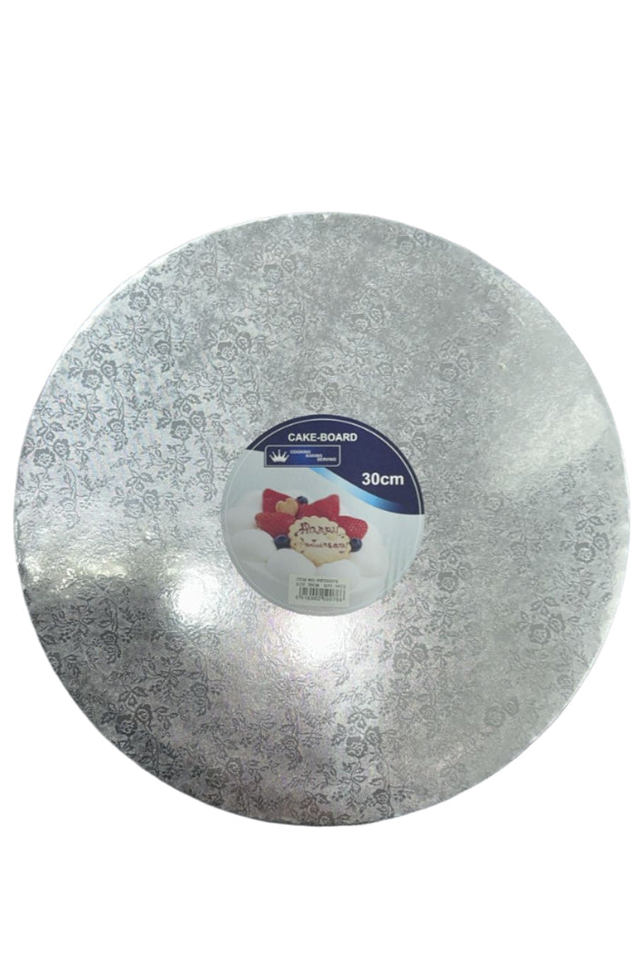 Cake Board Thick Round Silver 12"/30cm