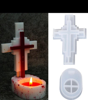 Silicone Mould Resin Cross With Stand