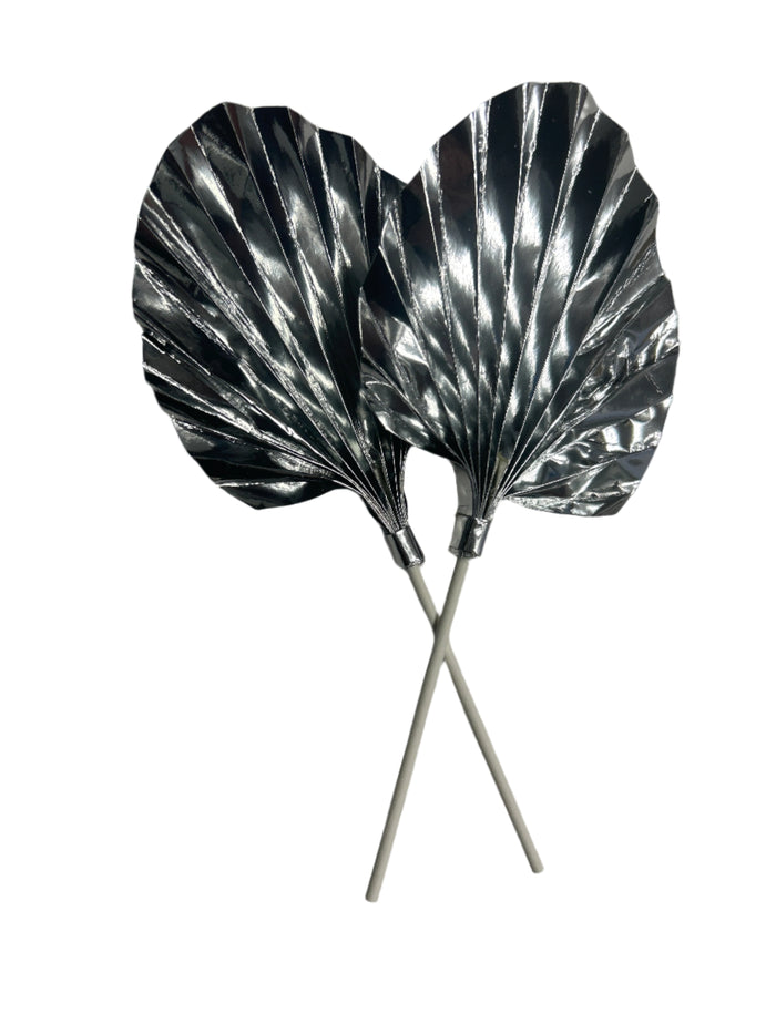 Silver Paper Fan Cake Topper