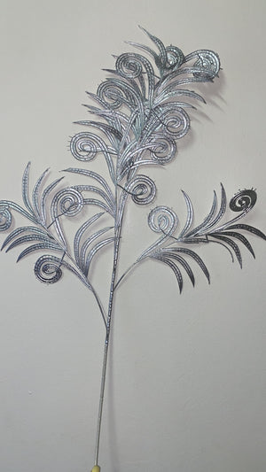 Curly Artificial Flower Silver