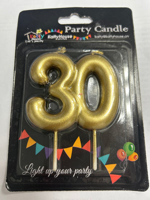 Number 30 Cake Candle