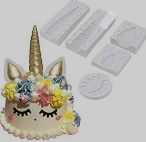 Silicone Mould 3D Unicorn Horn Ears Lashes