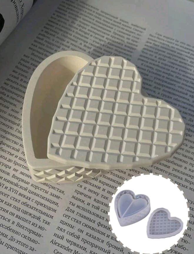 Silicone Mould Heart Trinket Box