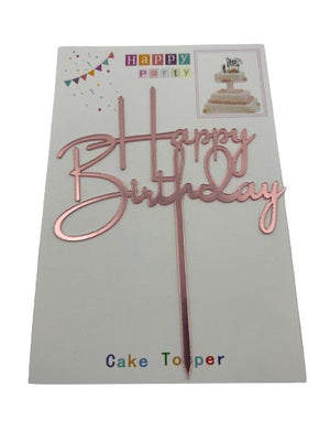 Nr390 Acrylic Cake Topper Happy Birthday Light Pink