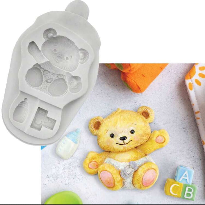 Silicone Mould Teddy Block Bottle