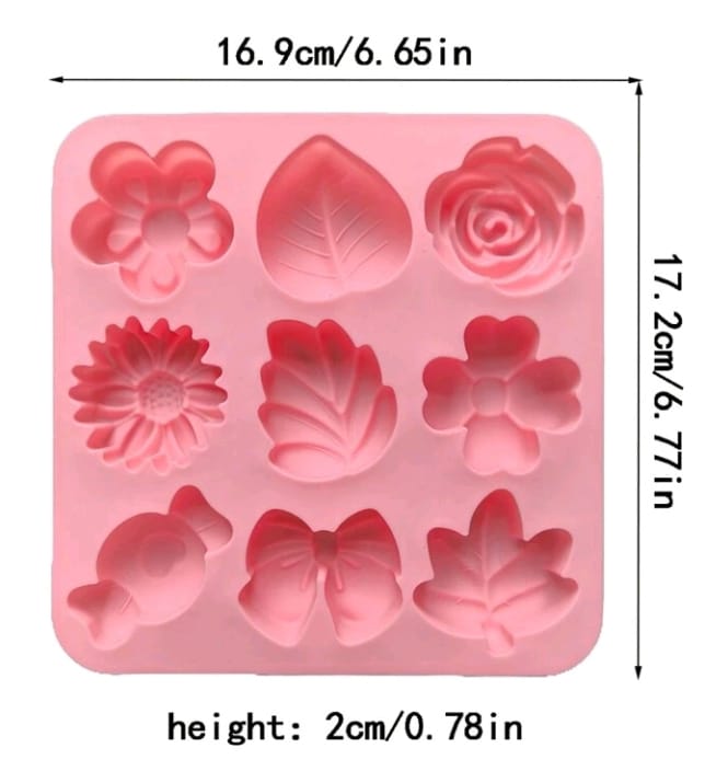 Medium Silicone Soap Candy Flower Bow Leaf