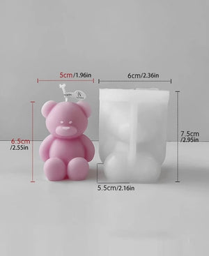 3pc Silicone Mould Candle 3d Teddy Bear