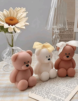 3pc Silicone Mould Candle 3d Teddy Bear