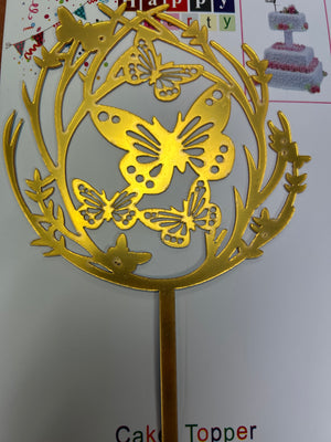 Nr132 Acrylic Cake Topper Happy Birthday Gold