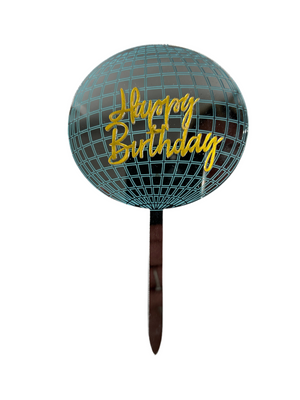 Nr437 Cake Topper Happy Birthday Mirror
