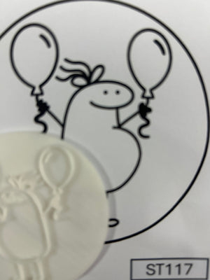 ST117 Cupcake Stamp Flork Balloons