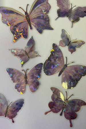 Purple Cake Topper Butterfly 12pc