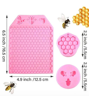 3pc Silicone Mould Honeycomb and Bee