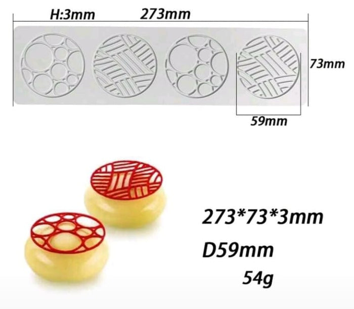 Silicone Mould Chocolate Lace Geometric Shapes