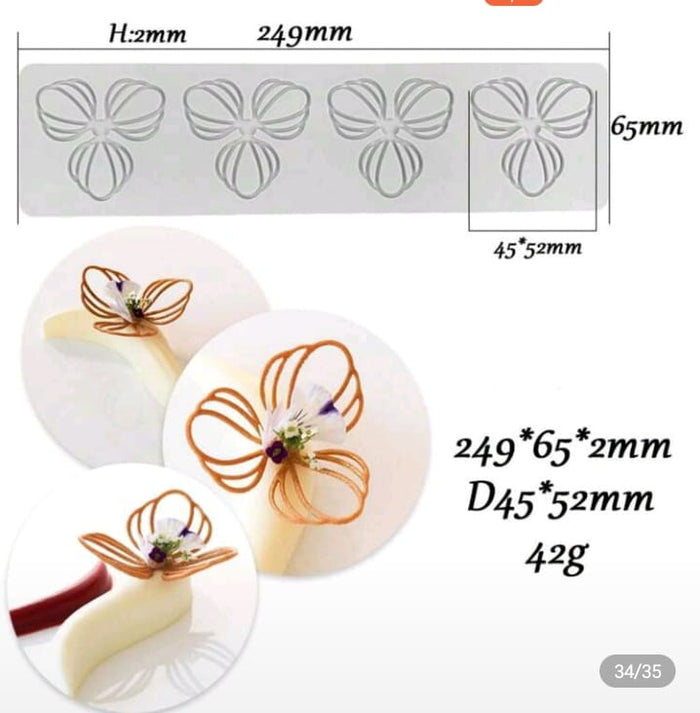 Silicone Mould Chocolate Lace Clover