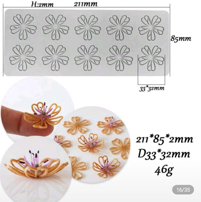 Silicone Mould Chocolate Lace Small Flowers