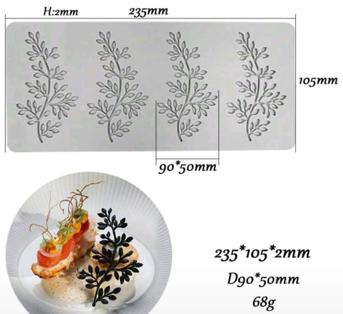 Silicone Mould Chocolate Lace Branches and Leaves
