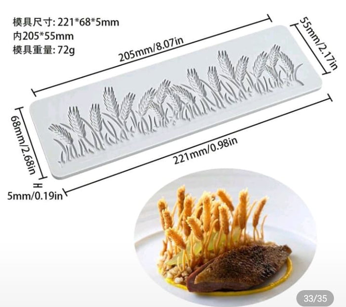 Silicone Mould Chocolate  Lace Wheat Ear