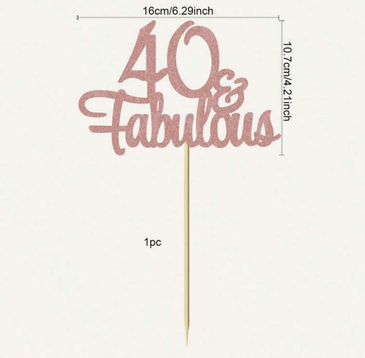 Cardboard Cake Topper 40 Fabulous – Lamay