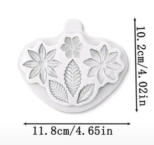 Silicone Mould Pointed Flower and Leaves