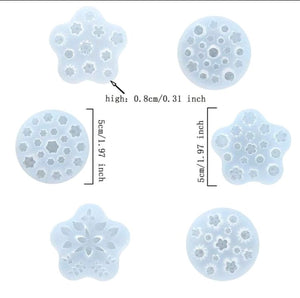 6pc Silicone Mould Various Tiny Flowers