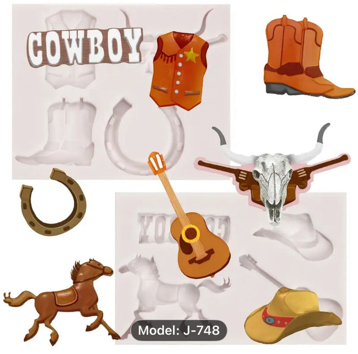 2pc Silicone Mould Cowboy