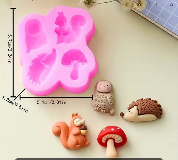 Silicone Mould Animal Squirel Hedgehog