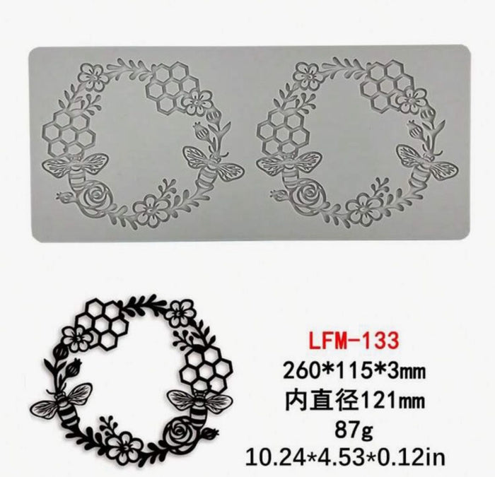 Silicone Mould Lace Bee Wreath