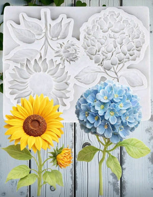 Silicone Mould Sunflower Hydrangea Flower