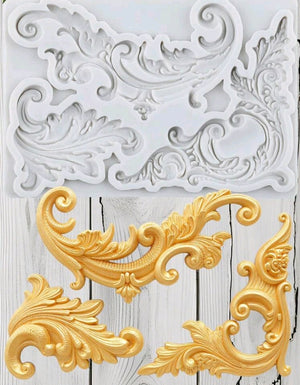 Silicone Mould Baroque Scroll