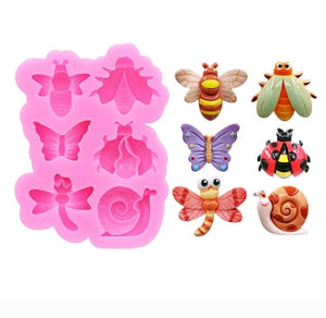 Silicone Mould Snail Bee Buttrerfly and ladybug