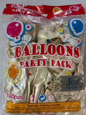 100pc Balloons Cream Pearl