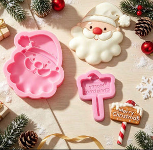 Silicone Mould Christmas Santa and Sign