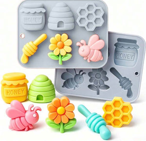 Silicone Mould Honey Bee Honeycomb and Flower