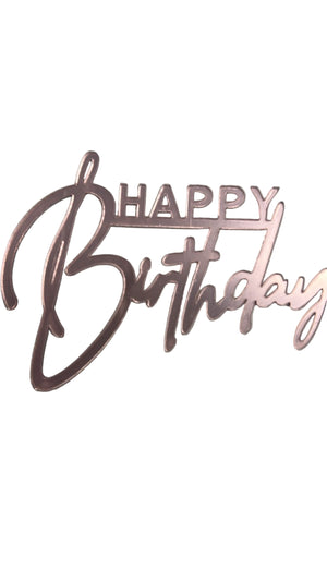 Nr471 Birthday Acrylic Cake Topper Pink