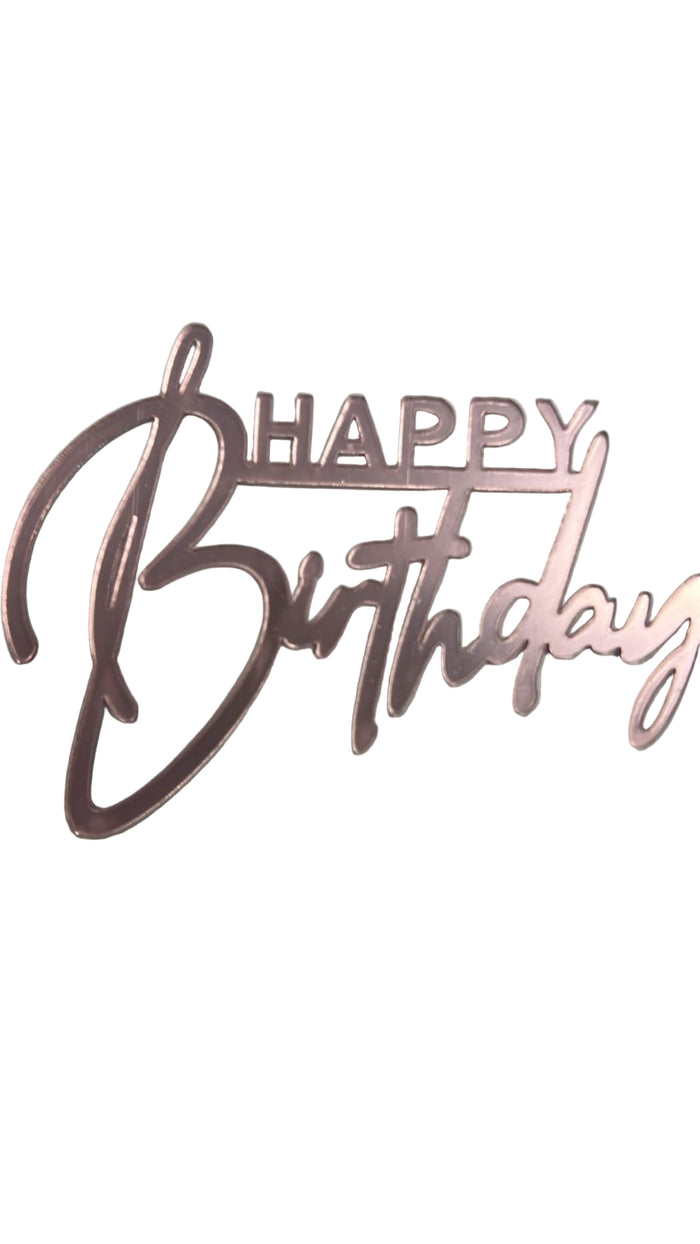 Nr471 Birthday Acrylic Cake Topper Pink