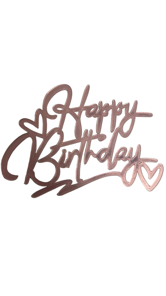 Nr472 Birthday Acrylic Cake Topper Pink