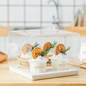 4 Cavity Clear Cupcake Box