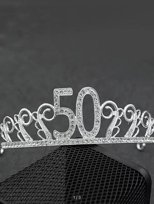 Diamante Tiara Perfect For Cake Topper 50th