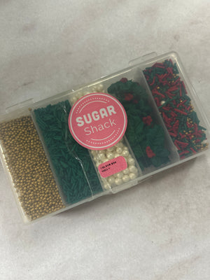 Sugar Shack Sprinkles Stackers Holly Christmas 100g