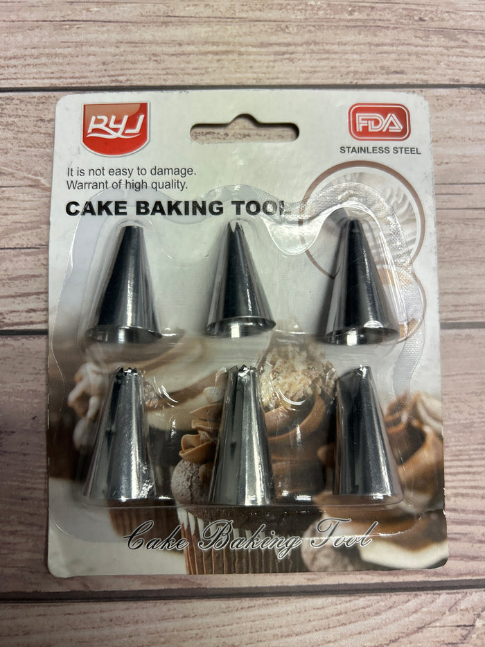 Decorating Nozzles  Silver 6pcs