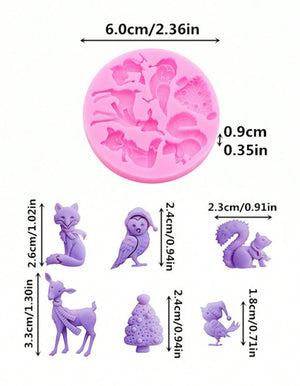 Silicone Mould Christmas Animal Forest