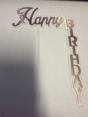 Nr89 Acrylic Happy Birthday Topper Pink