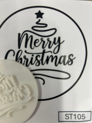 ST105 Cupcake Stamp Merry Christmas