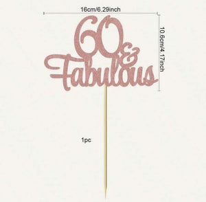 Cardboard Cake Topper 60 Fabulous