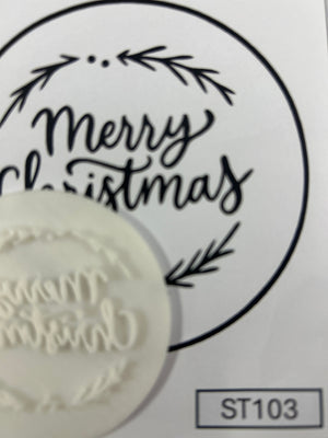 ST103 Cupcake Stamp Merry Christmas