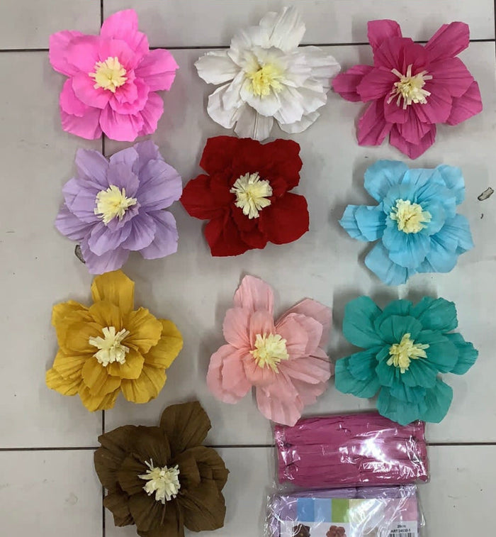 20cm Paper Flower Peach 6pcs