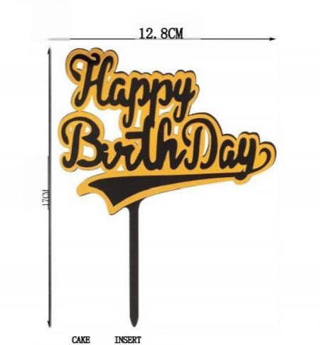 Nr462 Birthday Acrylic Cake Topper