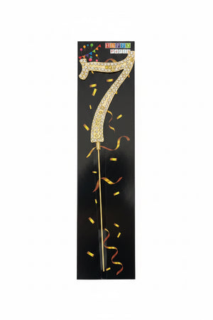Nr7 Diamante Cake Topper Number Gold